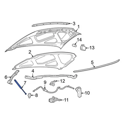For Ford Excursion 2000-2005 Ford F81Z16C826AB Left Hood Lift Support Foto 1 de 3