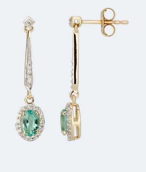 Harry Ivens IV Ohrstecker GG 585 Sambia Smaragde und Zirkone - Bild 1 von 1