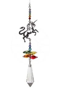 UNICORNIO Colgante Fantasía Atrapasol Móvil - Adornado Arco Iris Cristal Cascada - Imagen 1 de 1