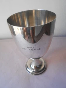 GALLIA CHRISTOFLE. Métal argenté. Coupe piedouche sportive. " GOLF DE LA BAULE" - Picture 1 of 8