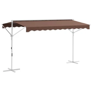 Standmarkise 4 x 3 m Gartenmarkise mit Faltarm Kurbel für Garten, Kaffee - Bild 1 von 10