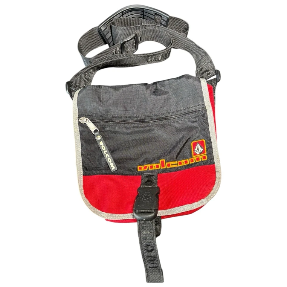 Vintage Volcom Mini Shoulder Sling Bag Black Red - Image 1 of 4