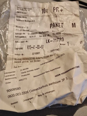 New! Harting 3A Metal Cover 09200030306 #4 - Image 1 of 2