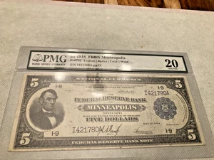 US 1918 $5 FRBN Minneapolis District Note FR 799 VF - Picture 1 of 2