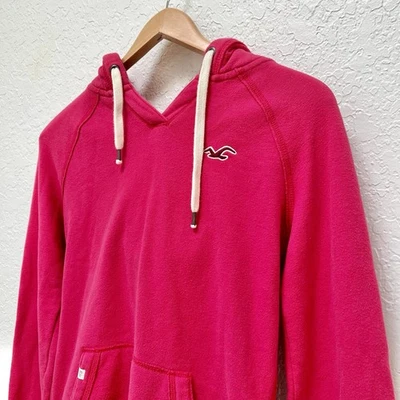 Hollister Sudadera con Capucha Mujer Pullover Rosa Logo Cordón Informal Y2K Foto 1 de 4
