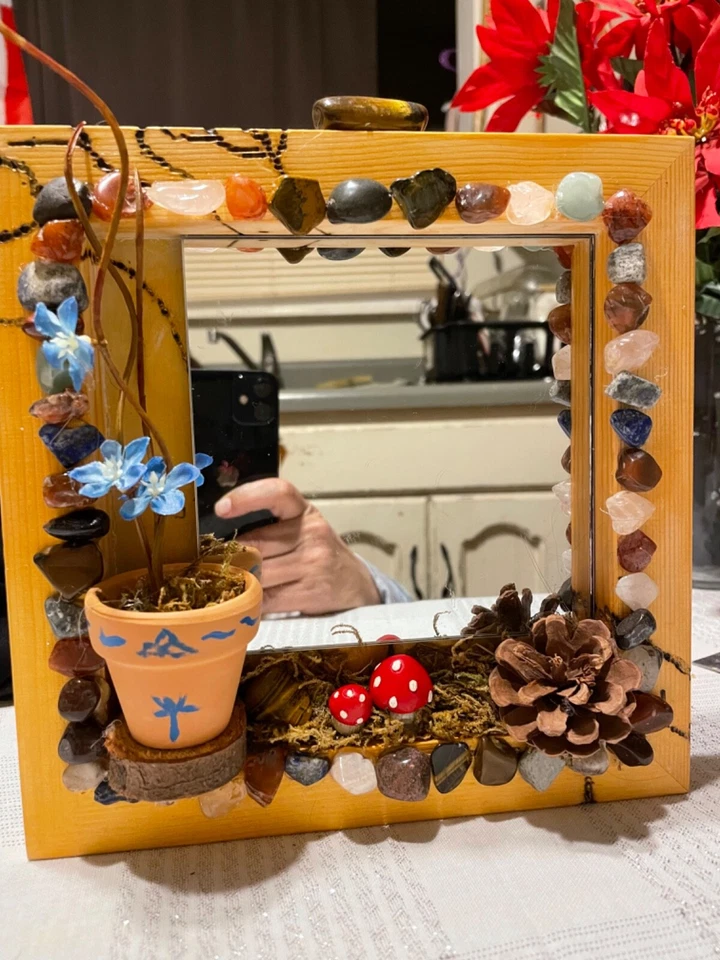 зеркальная теневая коробка с кристаллами - Изображение 1 из 2