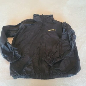 Green Valley Ranch Mens Large Black Light Windbreaker Jacket Attached Hood - Picture 1 of 7