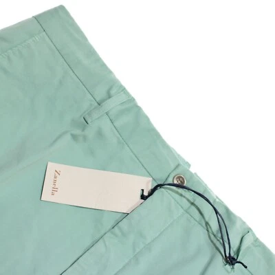 Pantalones chinos/informales Zanella nuevos con etiquetas talla 36 EE. UU. Noah en mezcla de algodón verde liso Foto 1 de 4