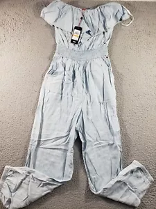 Tommy Hilfiger Jeans Mono Para Mujer Pequeño Azul Volantes Lavado al Cielo Informal Elastizado - Imagen 1 de 14