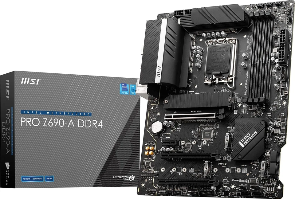 [OB] MSI PRO Z690-A DDR4 Motherboard - ATX, Intel 12th/13th Gen, LGA1700, PCIe 4 - Image 1 of 1