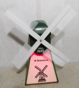 Vintage 1970s Heineken Beer Motorized Lighted Windmill Sign Unique Bar Display - Picture 1 of 12
