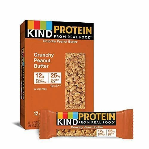KIND Bars, Gluten free Crunchy Peanut Butter Protein Bar - 1.76 oz, 12 Snack Bars