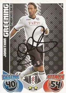 JONATHAN GREENING* SIGNED FULHAM 2010/2011 MATCH ATTAX TRADING CARD+COA - Picture 1 of 1