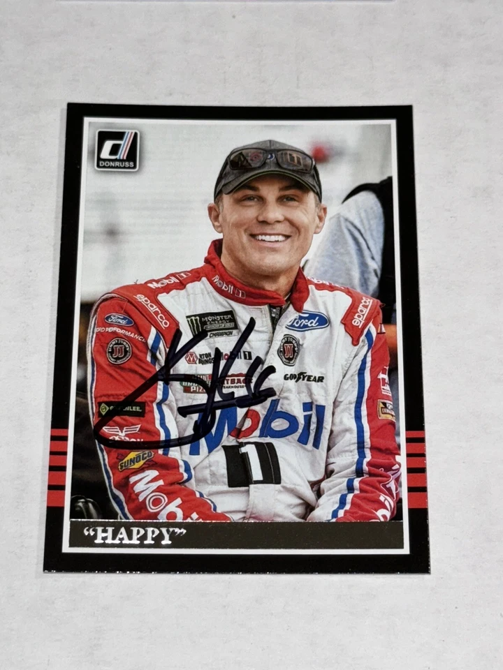 Kevin Harvick NASCAR CHAMPION 75 GREATEST signed "HAPPY" card 2018 DONRUSS #124V - Image 1 of 1