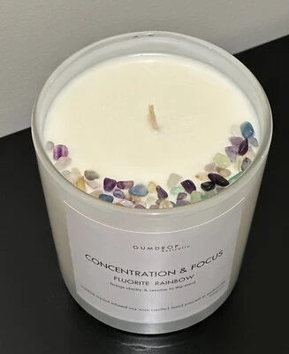 Crystal Infused Pure Soy Wax Candle 950g - 80 Hour Burn Time - Fluorite Rainbow - image 1 of 4