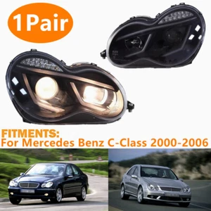 ✅2PCS Headlights For Mercedes Benz C-Class 2000-2006 LED DRL Headlamps Assembly - Foto 1 di 6
