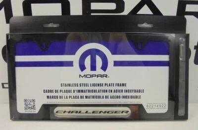 15-22 Dodge Challenger New Satin Black Challenger License Plate Frame Mopar OEM - Image 1 of 2