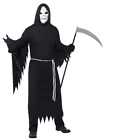  Erwachsene schwarz grimmiger Sensenmann Tod Halloween Kostüm & Maske