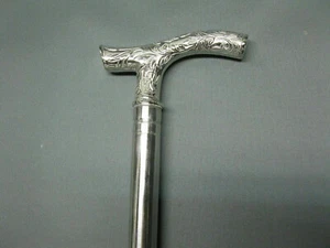 Silver Style Luxury Antique Designer Stainless Steel Walking Hiking Stick Cane - Picture 1 of 8