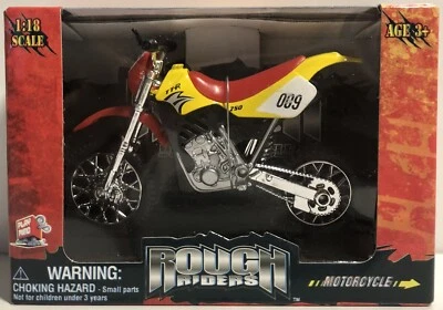 Rough Riders Yamaha TTR 250 brinquedo motocicleta fundido, escala 1:18 - Vermelho e amarelo - Imagem 1 de 4
