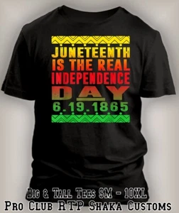 Juneteenth Real Independance Day Black History Tee Shirt Street 1865 Big Tall Sm - Picture 1 of 5