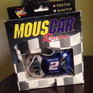 NOS Vtg MousCar Racing Computer Mouse NASCAR Miller Lite #2 Rusty Wallace PS2 - Picture 1 of 11