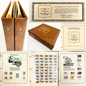 Sociedad de Coleccionistas de Calhoun 50 Años Dorados de Franqueo Conmemorativo de Estados Unidos 1935-85 - Imagen 1 de 24