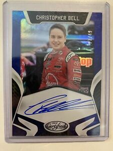 CHRISTOPHER BELL 2018 PANINI CERTIFIED RACING CERTIFIED SIGNATURES BLUE AUTO /49