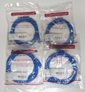 4X Cat 5e 24 AWG UTP Ethernet Patch Cable 7' Feet Blue - Picture 1 of 1