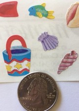At The Beach Stickers(11pc)Creative Memories•Sun•Shell• Sand•Fish •Beachball•Pail