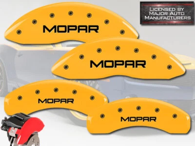 Dodge Nitro 2007-2010 cubiertas de pinza de disco de freno MGP amarillas delanteras + traseras "Mopar" Foto 1 de 4