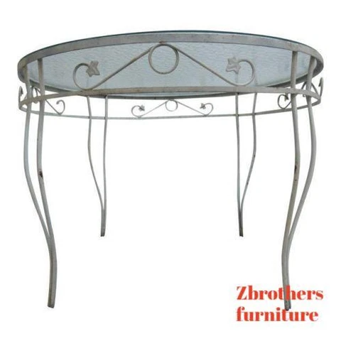 Vintage Round Outdoor Patio Porch Ivy Iron Dinette Dining Table Cover