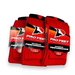 Pro Feet Multi Sport Socks Red Boys Girls 3 Pair NWT Size XS - Picture 1 of 3