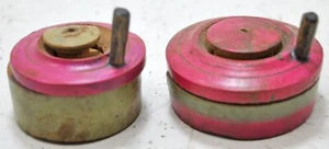 Vintage Lot of 2 Wooden Mini Grinder Toys Original Hand Crafted Lacquer Painted - Picture 1 of 7