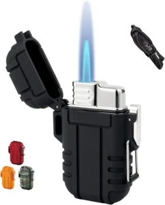 ✅Free Name engrave ✅Gas BLUE FLAME LIGHTER ✅Black ✅ Survival Lighters +Rope✅#06 - Picture 1 of 13