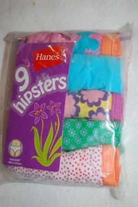 Girls Panties 9 PR HIPSTERS Solids Flowers Dots GREEN PINK AQUA ORANGE Size 4 - Picture 1 of 1