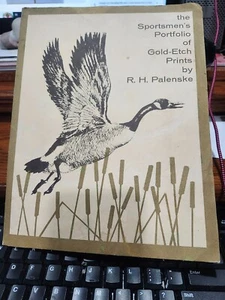 Sportsmen's Portfolio of 4 Gold Etched Prints by R.H. Palenske Circa 1960s - Picture 1 of 5