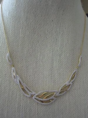 NWT Beautiful Nadri Gold Tone Short Necklace with Pave Crystals- $115 - Image 1 of 4