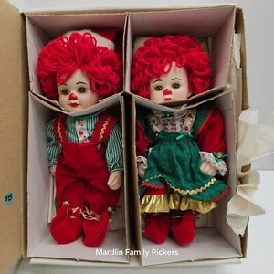 Marie Osmond feines Porzellan Zwillinge Raggedy Ann & Andy Stil Weihnachten Puppen Neu im Karton - Bild 1 von 7