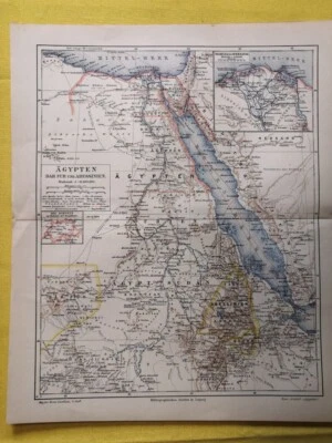 1902 年埃及老式地理地图城市德国苏丹非洲原版 C12-2 — 第 1/3 张图片