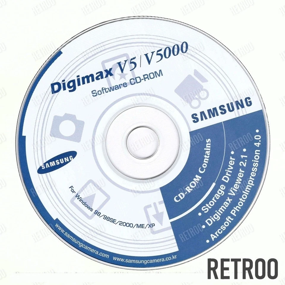 Samsung Digimax V5/V5000 Software CD-ROM Digital Camera Windows 98/SE/2000/ME/XP - Image 1 of 1