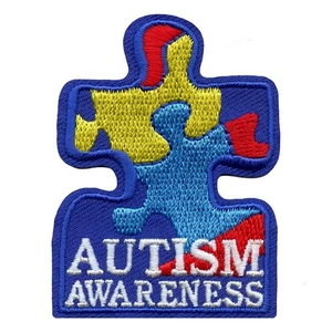 Autism Awareness Puzzle Embroidered Iron On Patch - Picture 1 of 2
