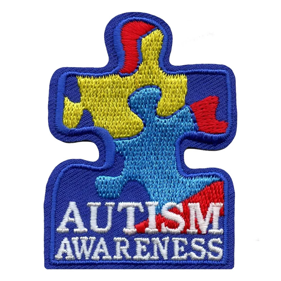Autism Awareness Puzzle Embroidered Iron On Patch - Image 1 of 2