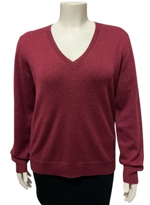 Novo com etiquetas Antonio Melani Feminino Monika Gola V 100% Cashmere Suéter Manga Longa Vinho G - Imagem 1 de 4