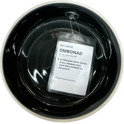 New IKEA OMBONAD Gray Pack of 2 Bowl 15 cm (6 ") 205.029.63 - Image 1 of 4