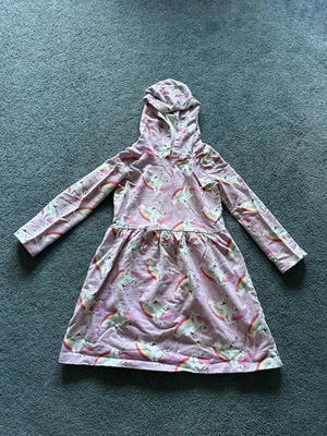 Vestido con capucha Carter's rosa unicornio manga larga para niña talla 6/6x Foto 1 de 3