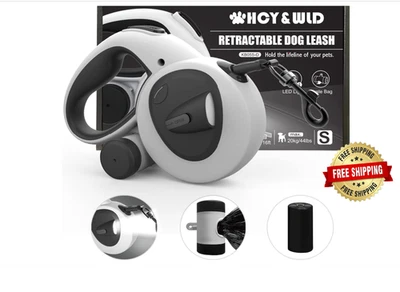 Correa Retráctil 4 en 1 con Luz LED, Bolsas y Dispensador, 5 m Antienredos Foto 1 de 4