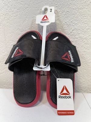 Toboganes Reebok Little & Big Boys Doble Densidad, Talla 2 Rojo/Negro, Nuevo con Etiquetas Foto 1 de 4