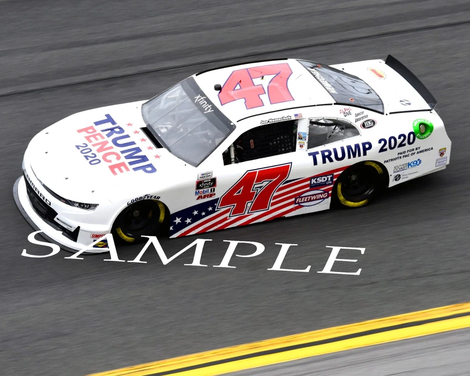 FOTO BRILLANTE JOE NEMECHEK #47 TRUMP XFINITY CHEVY CARRERAS EN PISTA 8X10 #W5 Foto 1 de 1