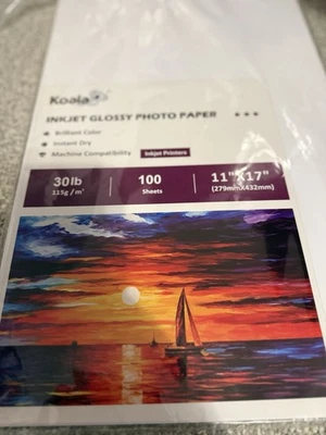Koala Glossy Photo Paper 11X17  100 Sheets 30lb for Inkjet Epson Canon HP - Image 1 of 2